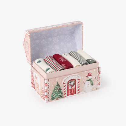 Christmas Cottage Socks 6 packs
