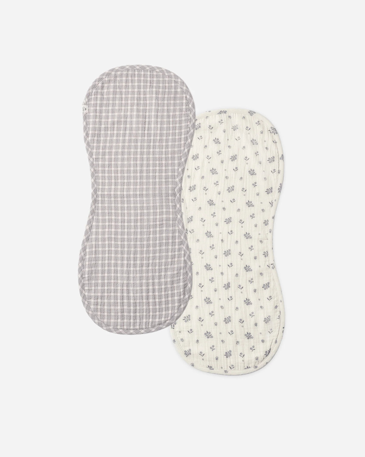 Quincy Mae Burp Cloth 2-Pack Winter Berry, Blue Gingham
