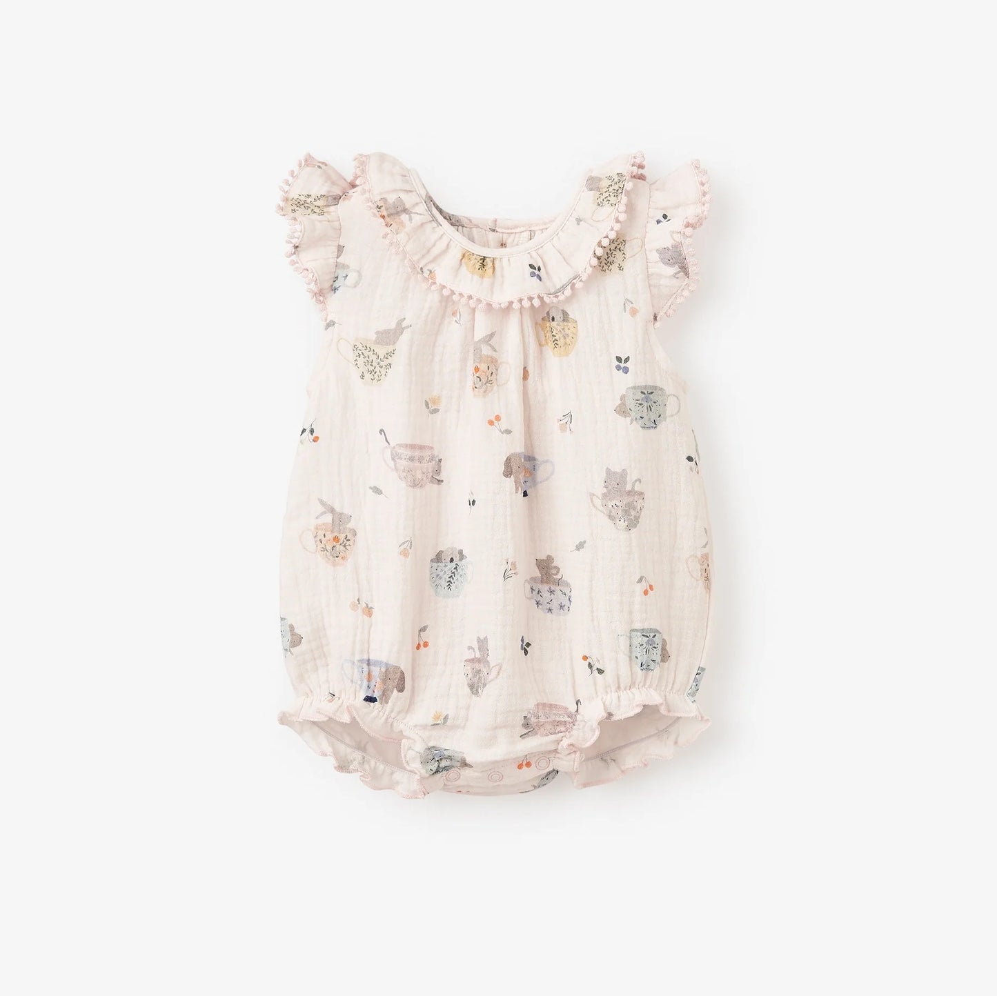 Tea Party Organic Muslin Lace Edge Bubble