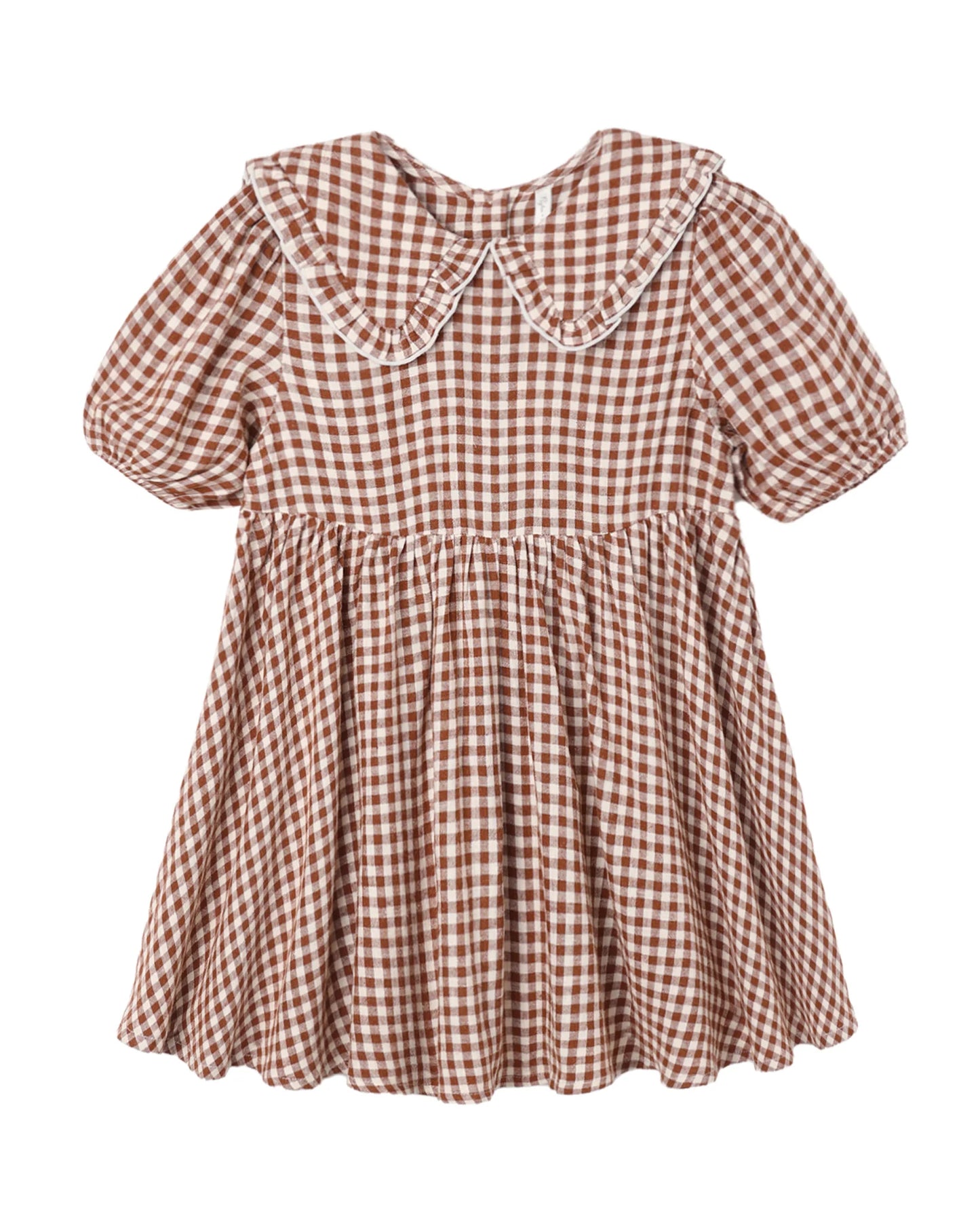 Camille Dress Brick Check
