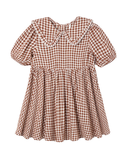 Camille Dress Brick Check