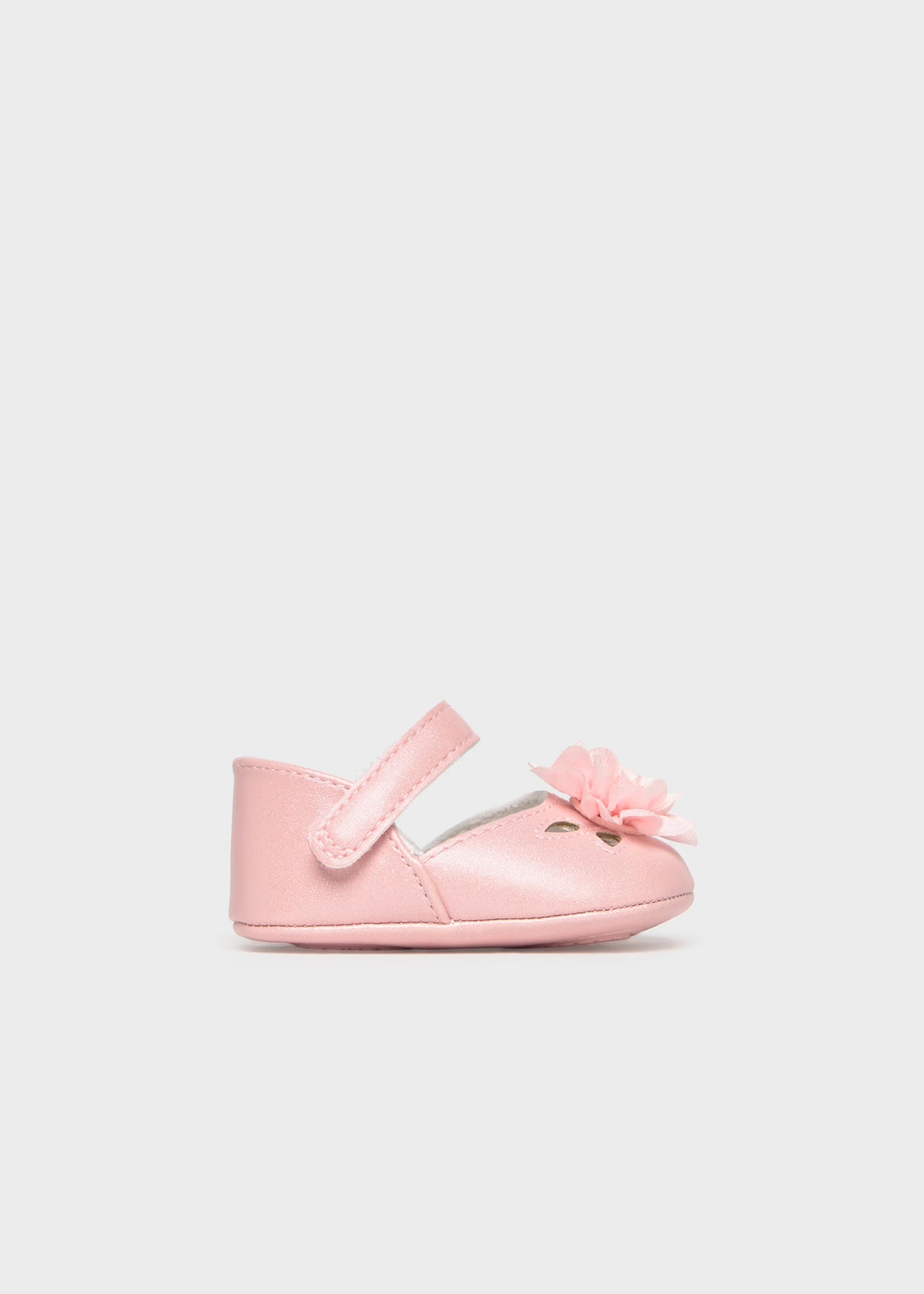 Newborn Girl Flower Pink Mary Janes 9091
