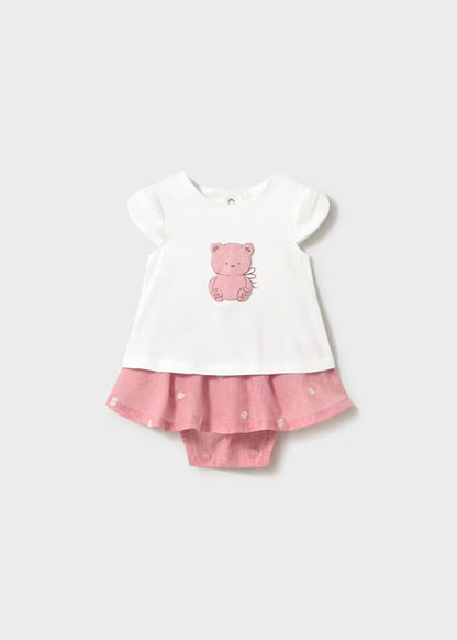 Newborn Girl Skirt and Teddy Bear T-shirt Set 1819