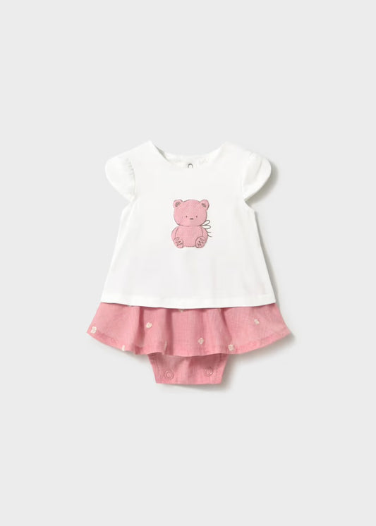 Newborn Girl Skirt and Teddy Bear T-shirt Set 1819