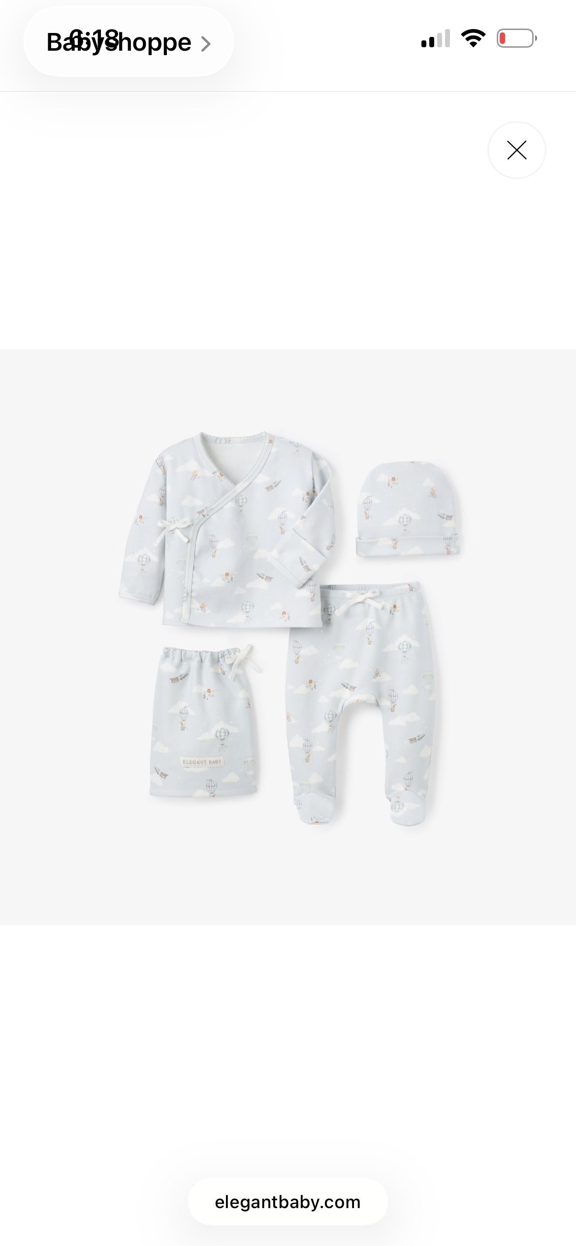 ELEGANT BABY UP & AWAY DOUBLE LAYERED COTTON LAYETTE SET