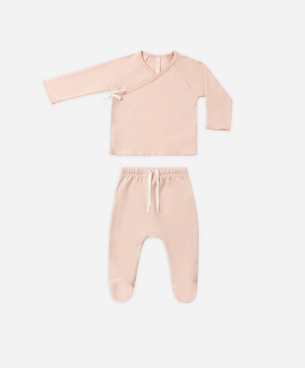 Quincy Mae Wrap Top + Footed Pant Set