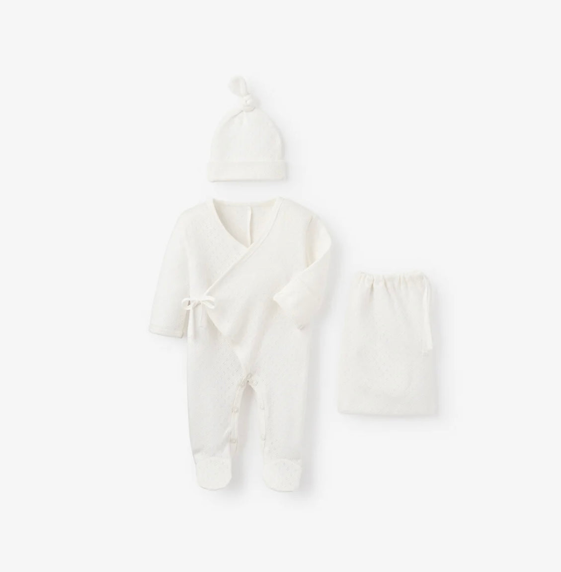 ORGANIC COTTON POINTELLE LAYETTE 2 PC GIFT SET