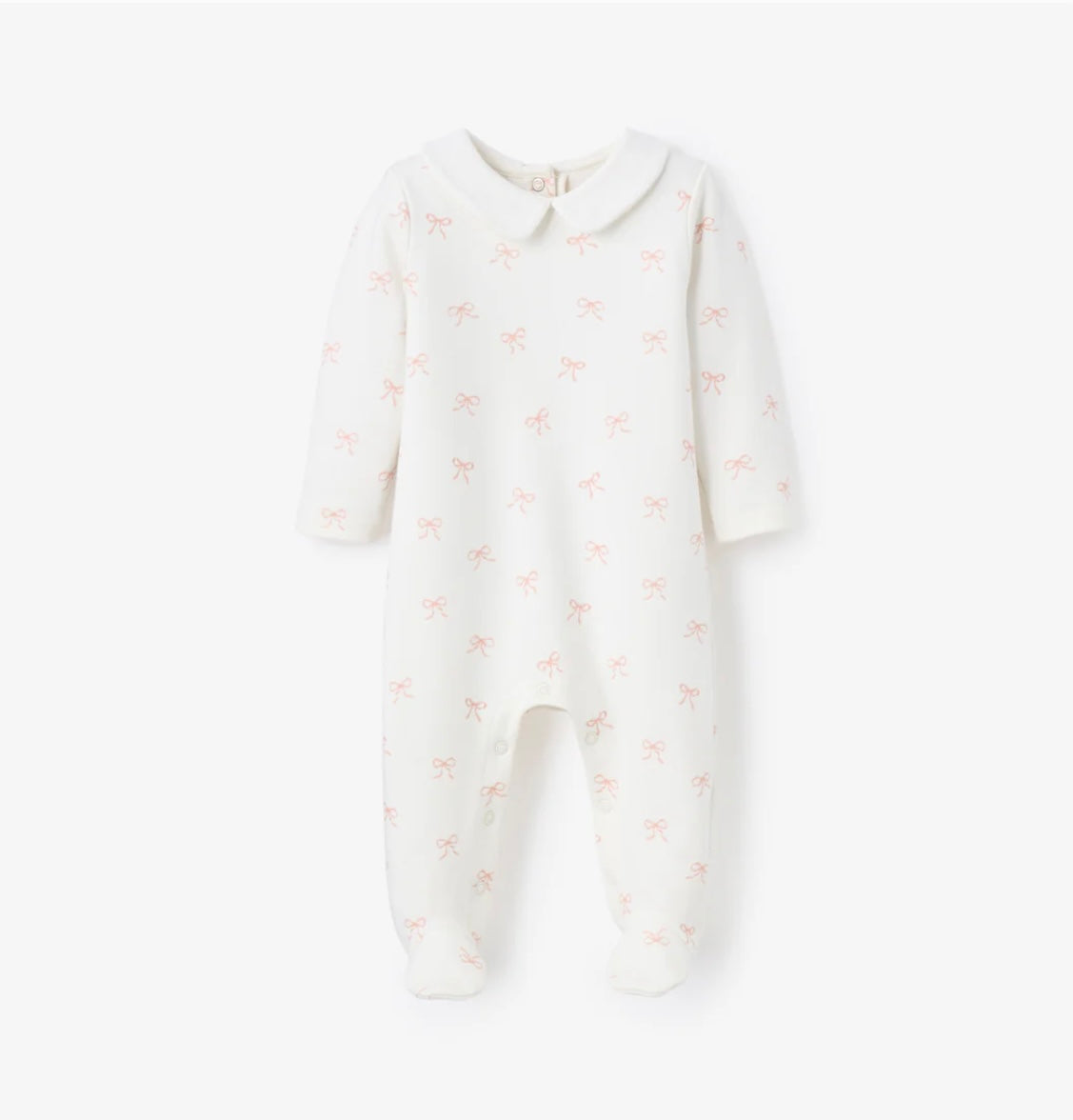 PINK BOW DOUBLE KNIT PETER PAN COLLAR JUMPSUIT