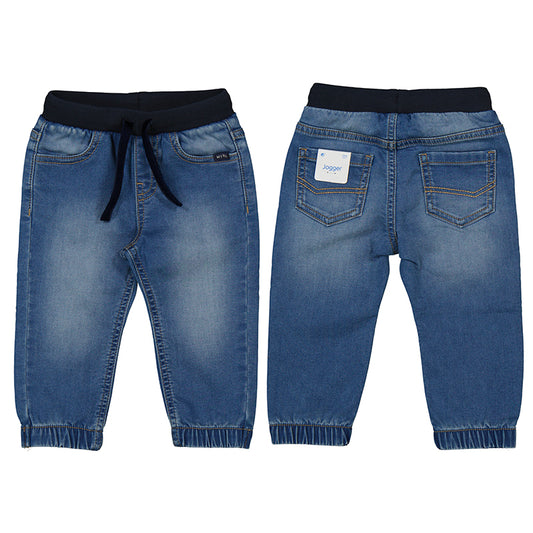 Soft denim jogger pants