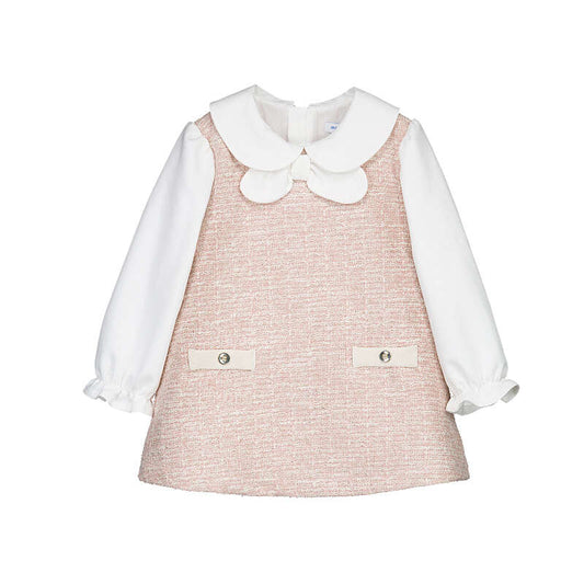 Mayoral Tweed-knit combined dress 2948