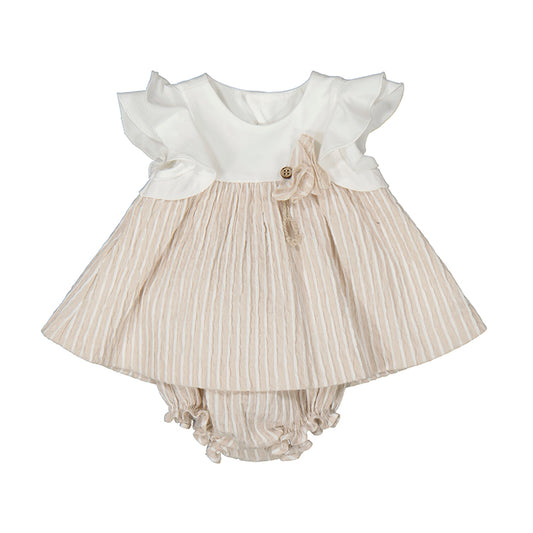 Newborn Color-Block Dress with Bloomers