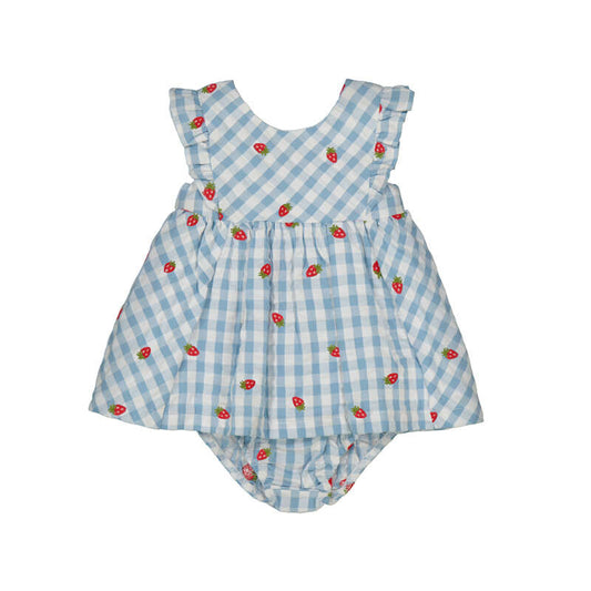 Newborn Girl Printed Dress with Bloomers 1814