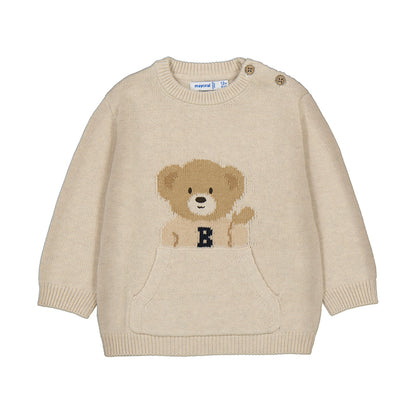Baby Sweater with Bear Pocket