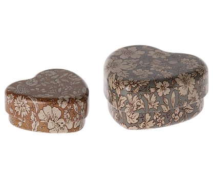 Metal Heart Box - 2 PCS Blue Bloosom