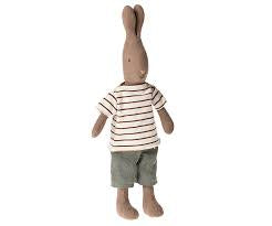 Rabbit Size 2, Brown - Stripped blouse and pants