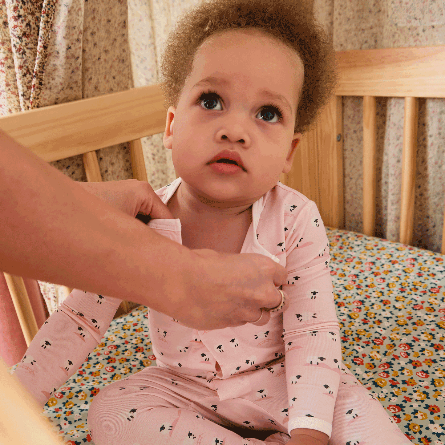 Baa Baa Baby Pink Modal magnetic footie