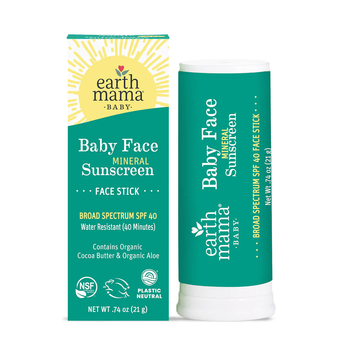 Earth Mama Organics - Baby Face Mineral Sunscreen Face Stick - SPF 40