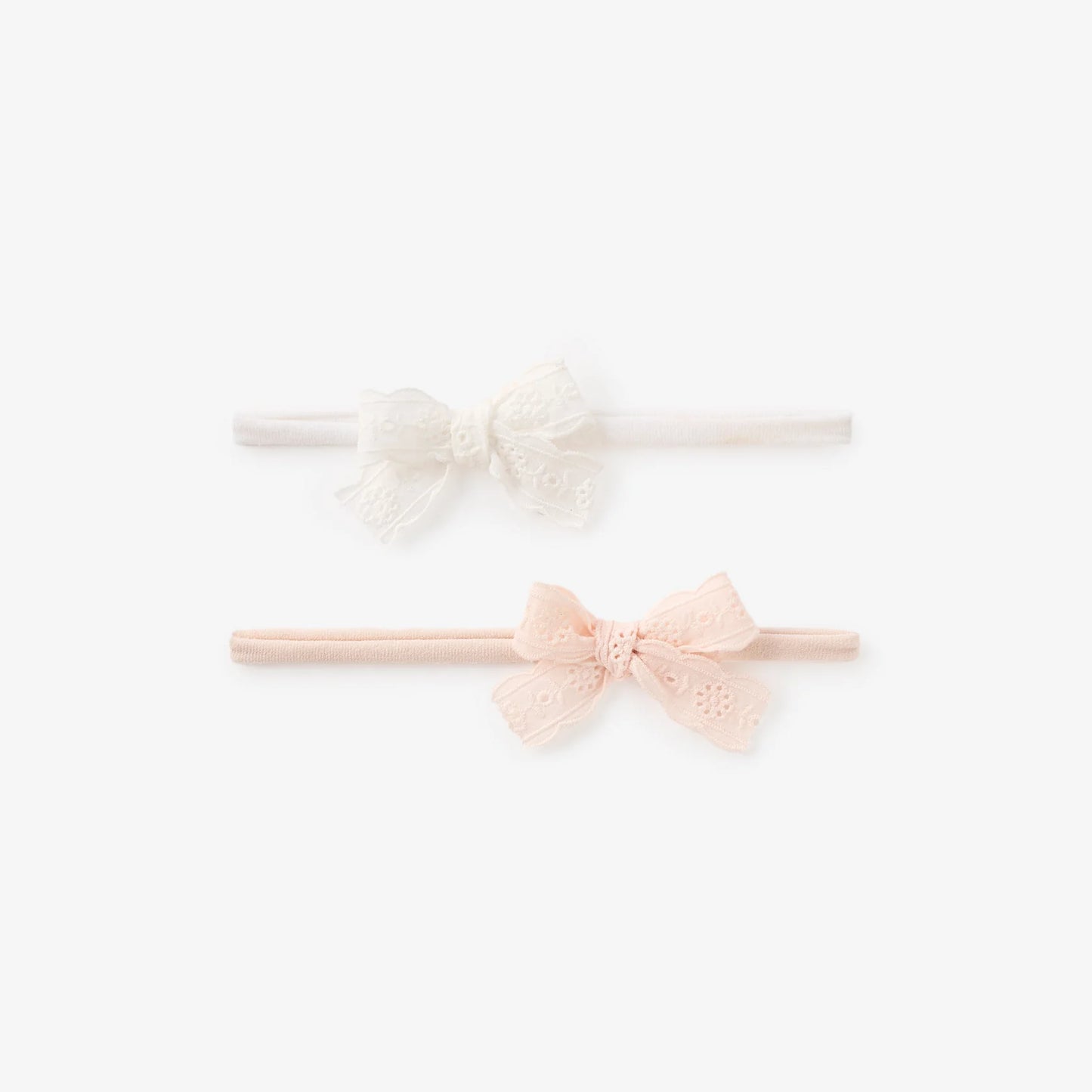 EYELET LACE BOW HEADBAND 2 PK