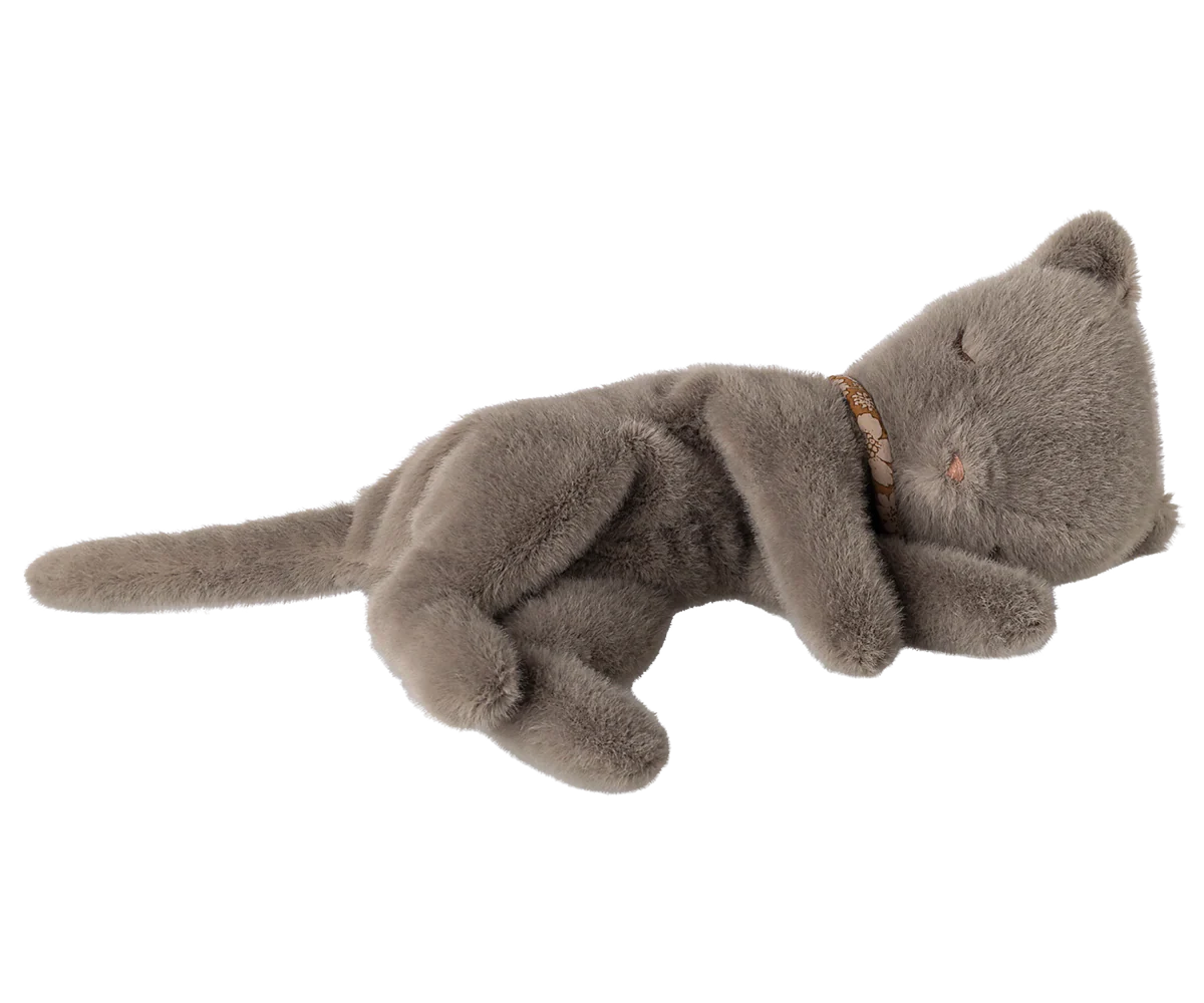 Sleeping kitten plush, Small - Grey