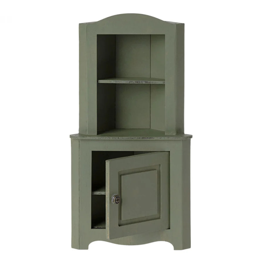 Miniature Corner Cabinet, Dark Green