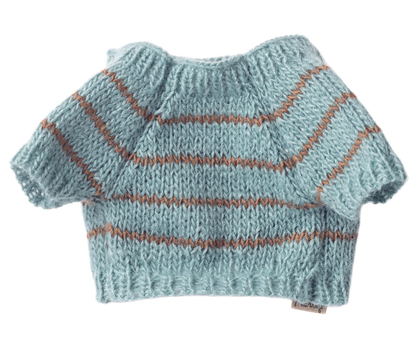 Puppy supply, Small, Knitted sweater - Dusty blue
