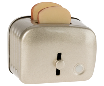Miniature Toaster & Bread, Silver