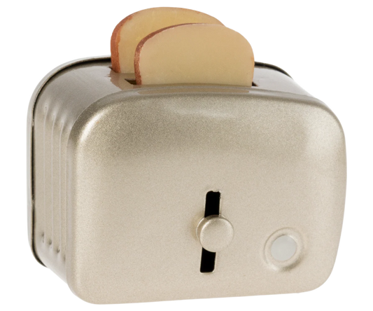 Miniature Toaster & Bread, Silver
