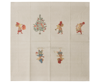 Maileg Napkin, Small - Christmas Mice (20 pcs)
