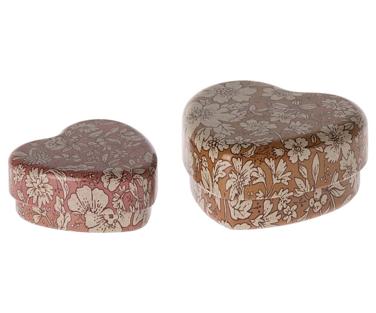 Metal Heart Box - 2 PCS Heather Blossom