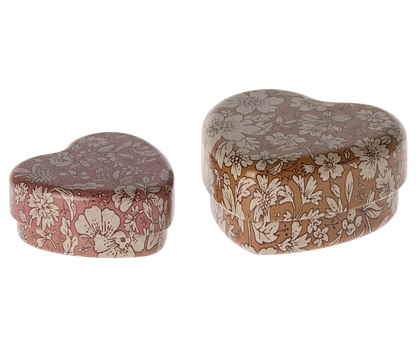 Metal Heart Box - 2 PCS Heather Blossom