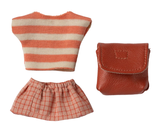 Clothes and bag, Big sister mouse -  coral