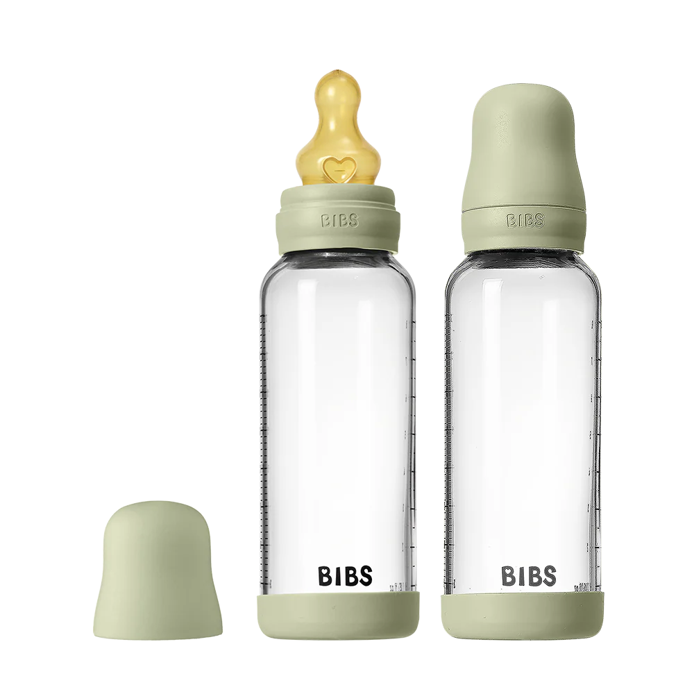 Bibs Glass Bottle Medium Flow 240ml/8oz 2pk