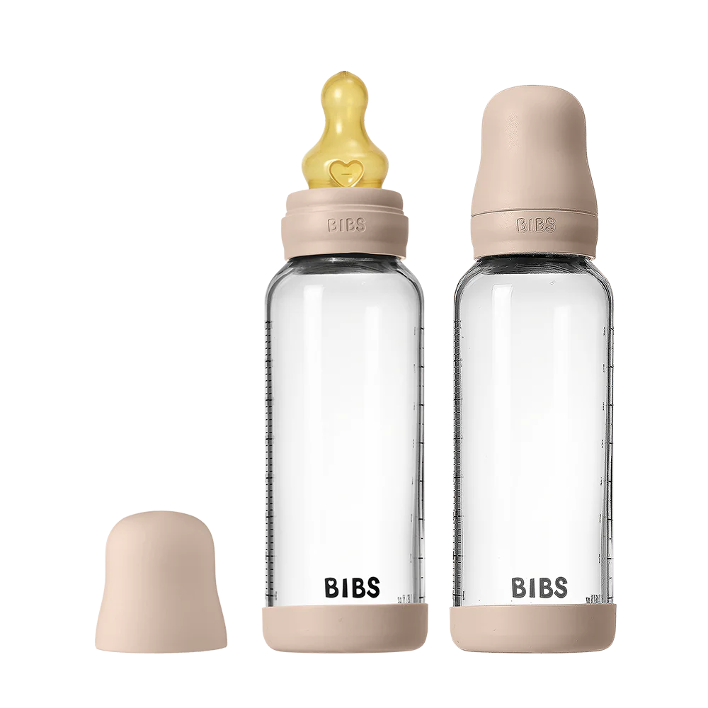 Bibs Glass Bottle Medium Flow 240ml/8oz 2pk