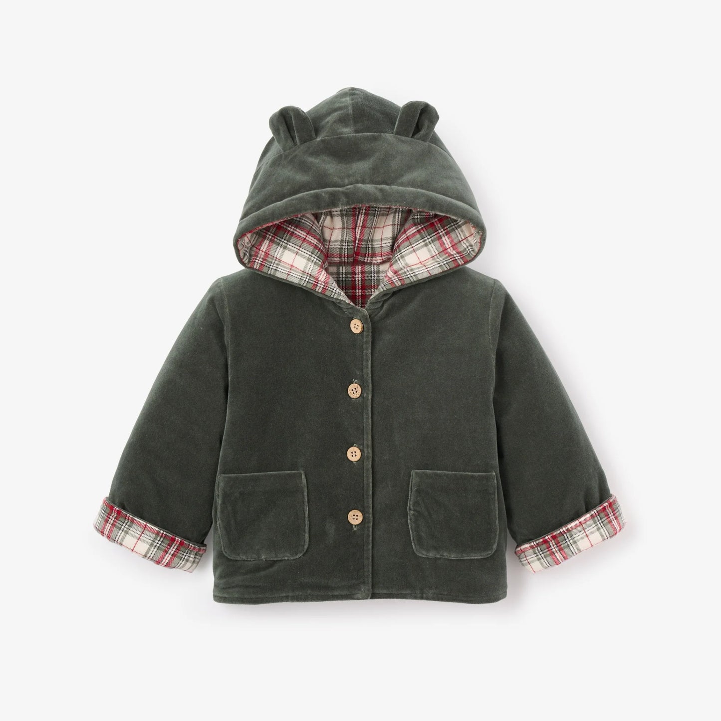 VELVET/WINTER TARTAN REVERSIBLE COAT