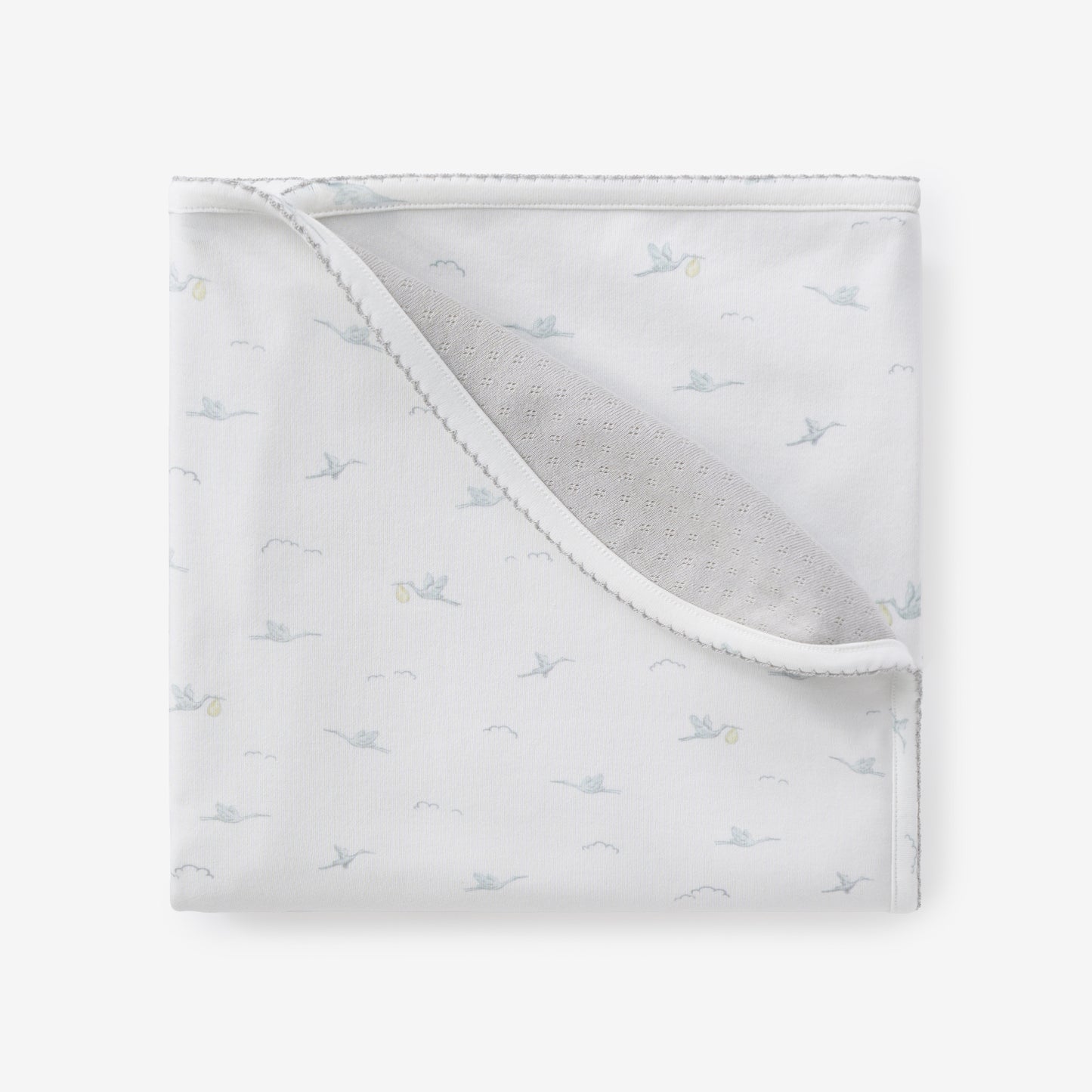 Organic Cotton Embroidered Interlock Reversible Baby Blanket