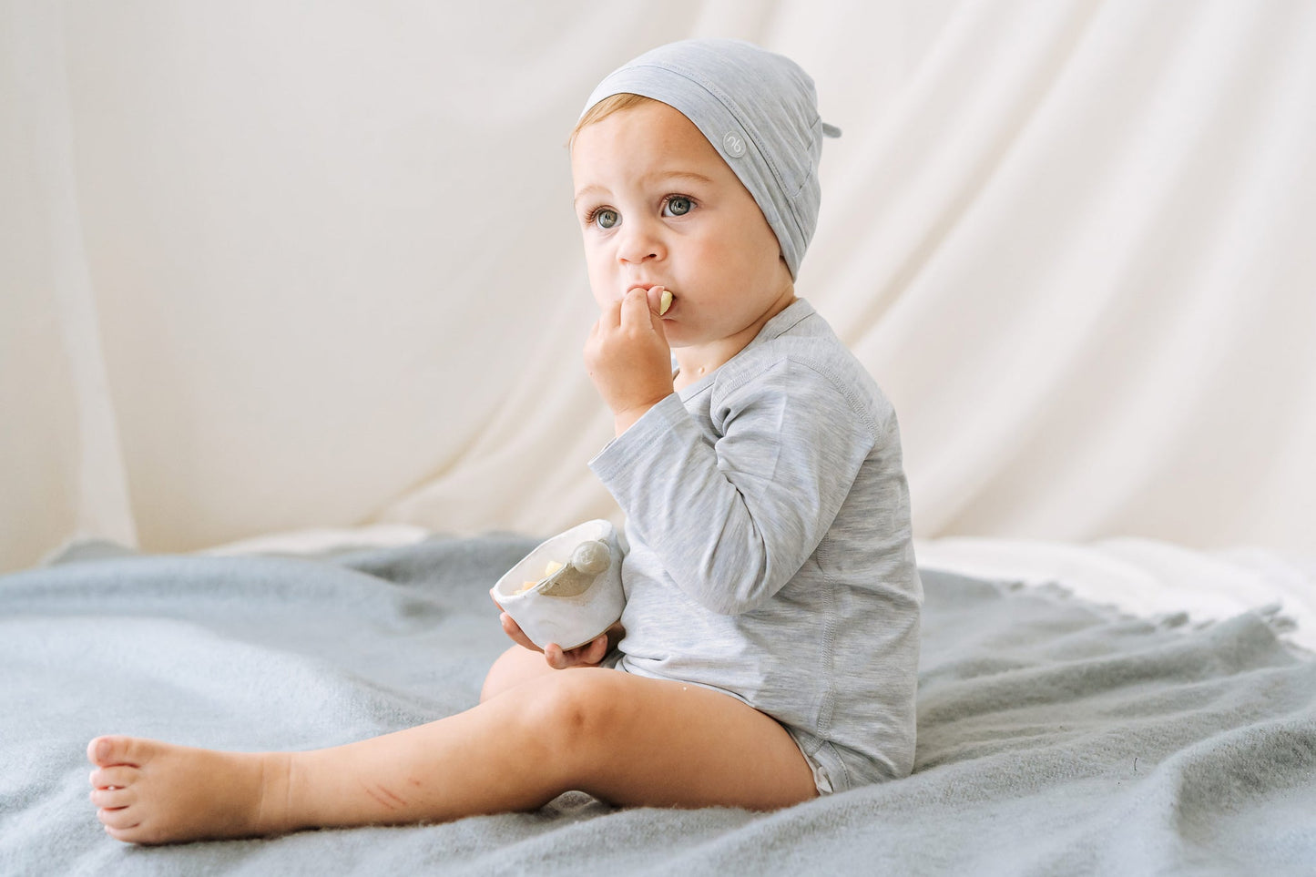 Basics Long Sleeve Kimono Onesie (Bamboo Cotton) Warm Taupe