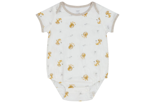 Bamboo Pima Short Sleeve Onesie - The Lion and The Mouse