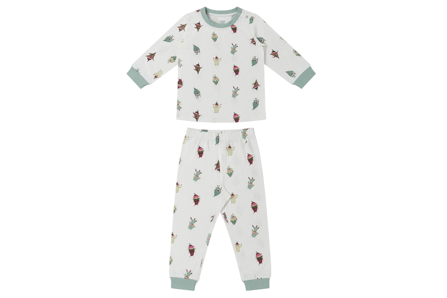 Two-Piece Long Sleeve PJ Set (Avocado Bamboo) - Pixie Dust