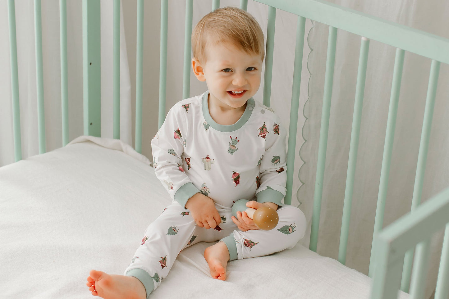 Two-Piece Long Sleeve PJ Set (Avocado Bamboo) - Pixie Dust