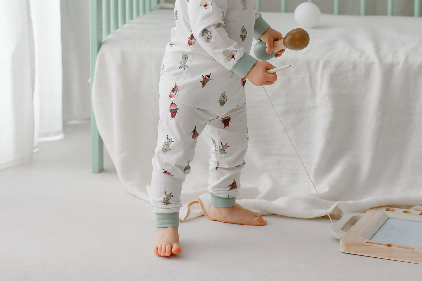 Two-Piece Long Sleeve PJ Set (Avocado Bamboo) - Pixie Dust