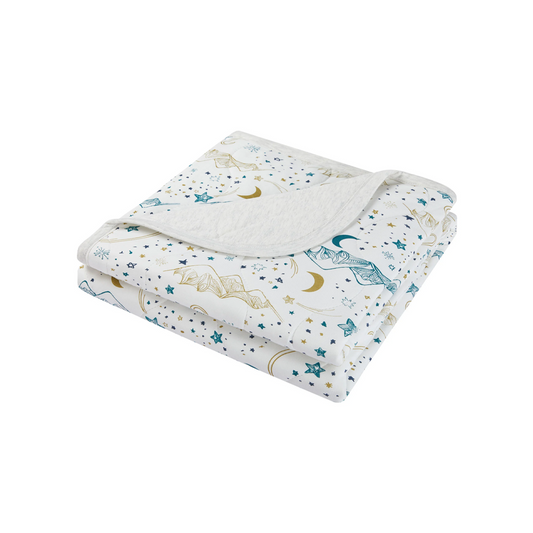 Medium Cozy Quilted Blanket (Bamboo Jersey) -Stars White