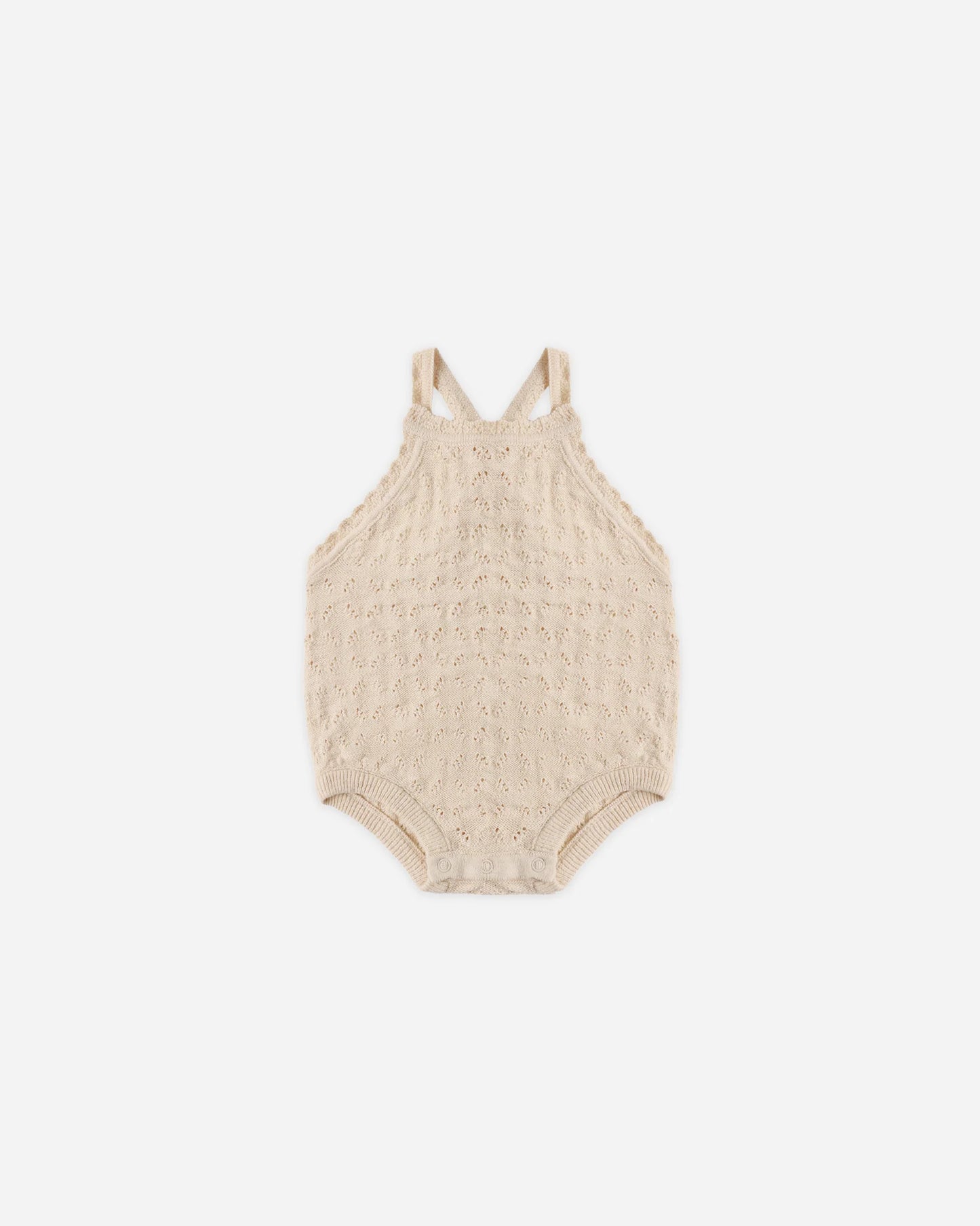 Quincy Mae Annie Knit Romper Ecru