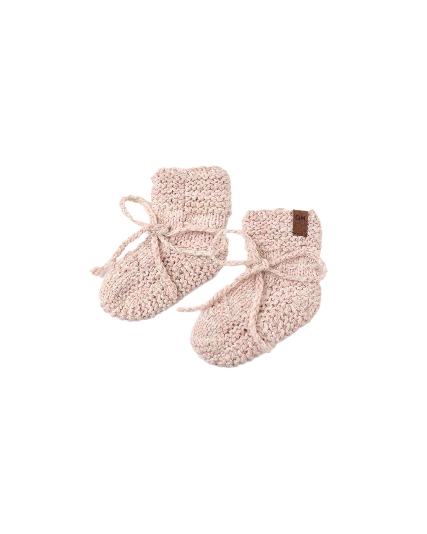 Quincy Mae Knit Booties Dusty Rose Speckle