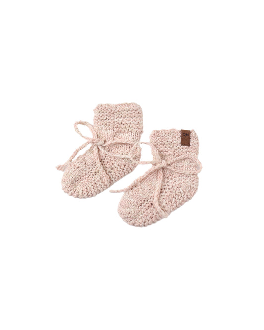 Quincy Mae Knit Booties Dusty Rose Speckle