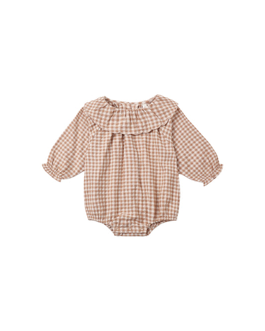 Rylee+Cru COLETTE ROMPER FAWN GINGHAM