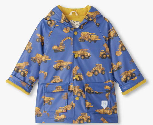 Construction Trucks Toddler Rain Coat