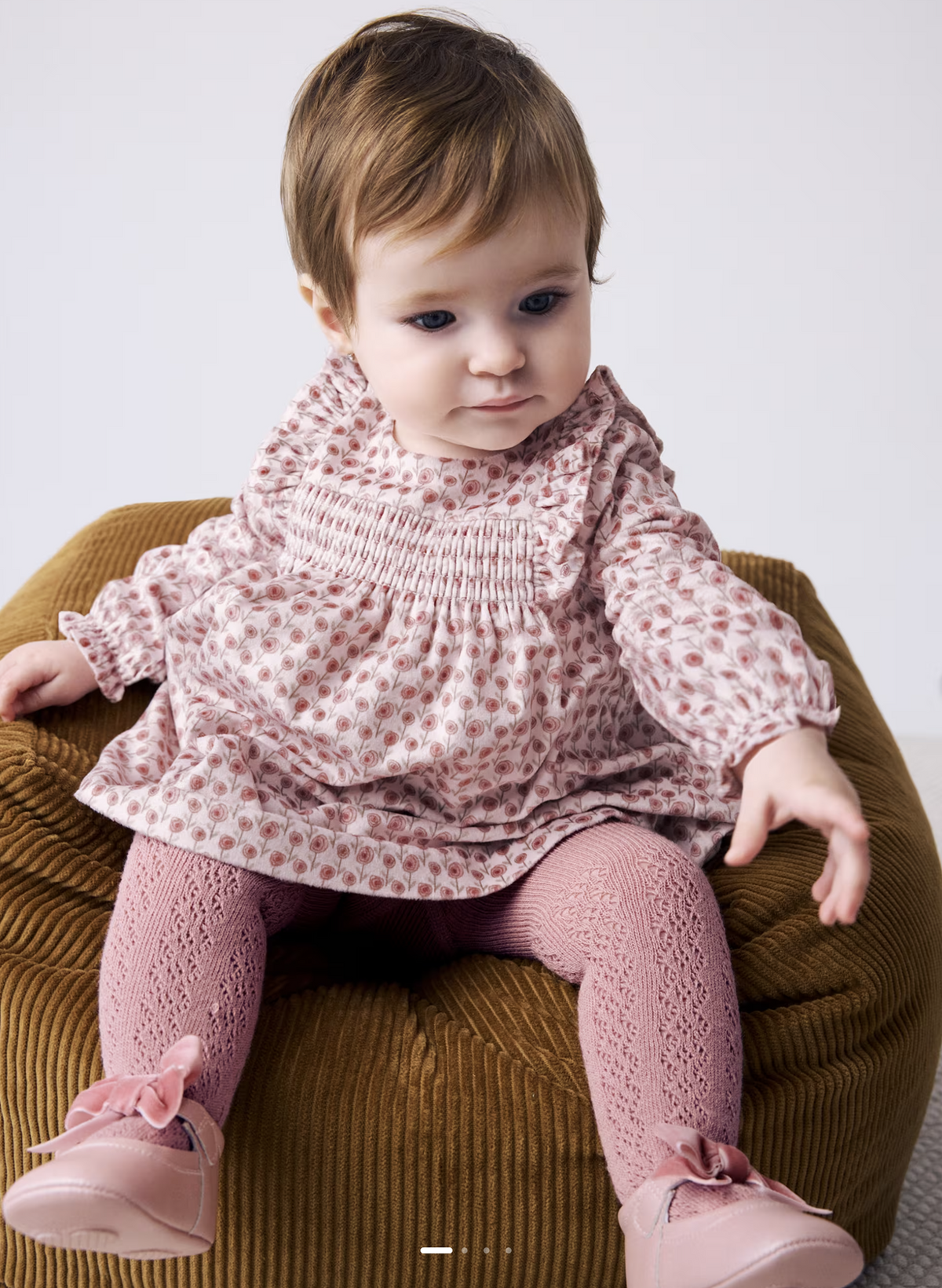 Mayoral Newborn Printed Velvet Dress 2816