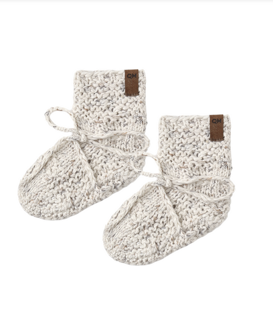 Quincy Mae Knit Booties Natural Confetti