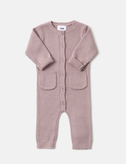 Long Sleeve Chunky Ribbed Baby Jumpsuit