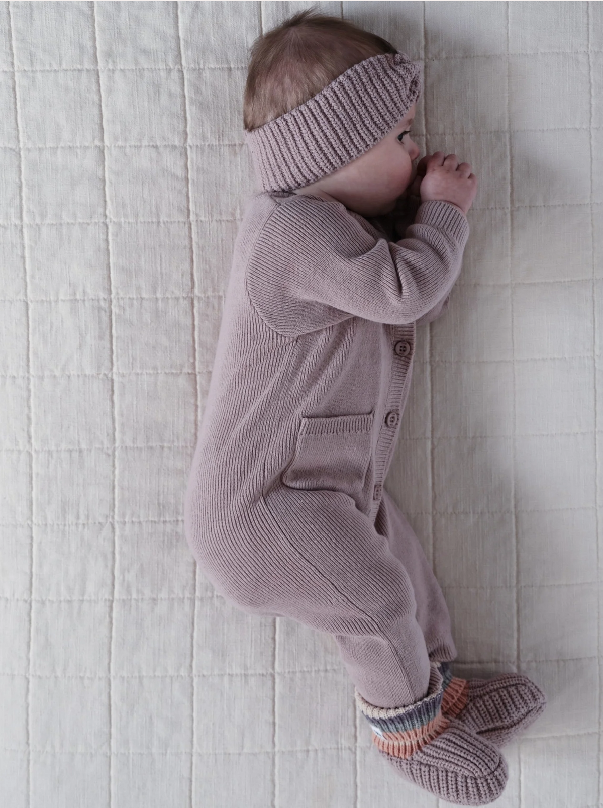 Long Sleeve Chunky Ribbed Baby Jumpsuit